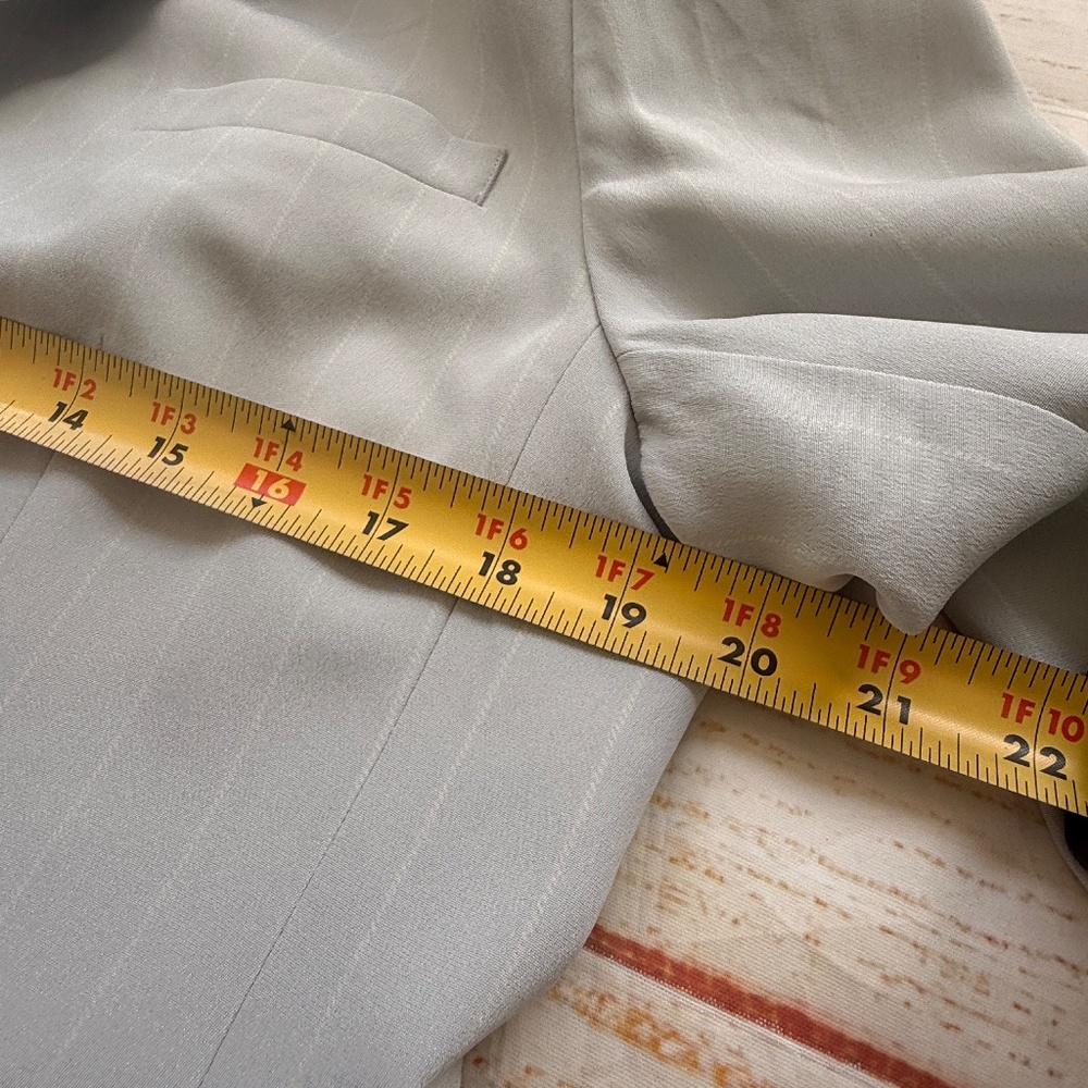LAUREN Ralph Lauren | Silk Blend Blazer Jacket | Size 12 | Light Blue - Picture 9 of 9